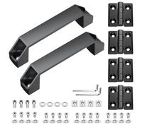 JiGiU Kit 4 Charnières + 2 Poignées Noir pour Profilé Aluminium 3030 | Alliage zinc & Aluminium, Kit Complet Fixations M6, Compatible profilé EU3030, Finition Noire Mat, Montage Rapide