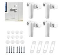 JiGiU Lot de 4 verrous de fenêtre pour portes et fenêtres en PVC UPVC | Verrou de fenêtre en forme de T en alliage d'aluminium haute résistance avec vis et capuchons - Blanc