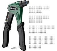 JiGiU Pince à Rivets Manuelle 20cm avec 200pcs Rivets Aluminium | Kit de Pince à Riveter Ensemble avec 4 Têtes Interchangeables(2,4-4,8mm), pour Bricolage Maison, Atelier, Automobile