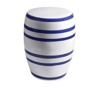 JIHAJU Tabouret Jardin 18 Pouces Bleu Blanc Porcelaine Chinoise, Table d’Appoint Tambour Céramique, Motif Fleur Oiseau, Design Ajouré, Support Plante, Déco Terrasse(A)