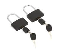 JIHUOO Lot de 2 grands cadenas de 42 mm avec clés pour casier de gym en cuivre robuste pour valise, bagages, sac à dos, noir