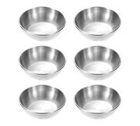 JIHUOO Lot de 6 petits bols à mélanger pour masque facial, petits bols pour masque esthéticien, petits bols cosmétiques, mini bols à sauce, plats, bols à épices, fournitures esthéticiennes - Argenté