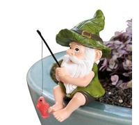 Jiimhte Figurine Nain de Bassin en Résine - Drôle Sculpture Artisanale résistante aux intempéries 10,5 cm | Statuette de Nain de Jardin Pêcheur en Résine,pour Cour Arrière Terrasse Pelouse Jardin