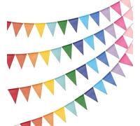 jijAcraft Guirlande de fanions d'extérieur résistante aux intempéries multicolore : guirlande de 12 m pour jardin