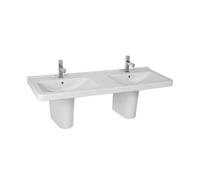 Jika Cubito - Double-lavabo 130x49 cm, 2 trous pour robinet, blanc H8144200001041