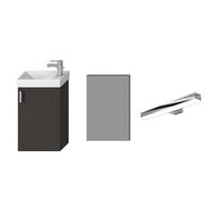 Jika Petit - Set meuble avec lave-mains, miroir et éclairage, gris H45J5141753011