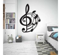 JILIP Décor d'art Mural de Musique Metal, Sculpture Murale Noire, Décor d'art Mural Intérieur À la Maison Intérieure (Size : 23.6IN/60cm)
