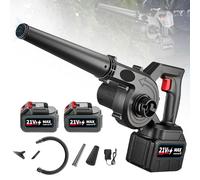JIMACRO 21V Souffleur de Feuilles sans Fil, Souffleur Feuille avec Chargeur et 2 Batteries, Souffleur Feuilles sans Fil pour Le Jardin, l'entretien de la Pelouse et Le Déneigement
