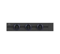 JIMEIDA Rail d'alimentation avec interrupteur d'alimentation | 60 cm, 3 x Schuko, 1 x USB 2,1 A, 8000 W, modulaire, modules rotatifs, statut LED, saillie / encastrée, ignifuge, gris