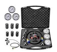 JIMINHUIXIN Kit Recharge Azote Accumulateur Hydraulique Robust | Kit De Test De Pression D'azote Hydraulique pour Charge, Remplissage & Test | avec 3 Manomètres, 7 Adaptateurs, 1 Tuyau De Gaz