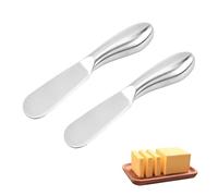 Jimkply 2 Couteaux à Beurre en Acier Inoxydable - Set Multifonction pour Fromage, Beurre, Confiture et Charcuterie