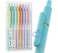 JIMMIDDA Lot de 8 stylos à encre gel noir - Pointe moyenne de 0,7 mm | Écriture lisse - Stylos rétractables à séchage rapide pour homme et femme (dégradé - 8 pièces)