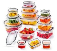 Jim's Store Récipients Alimentaire Plastique Hermétique, Ensemble de Conteneur Alimentaire(15 récipients + 15 couvercles) Convient aux Micro-ondes Et au Congélateur sans BPA