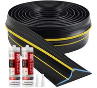 Jin&Bao Kit de bande d'étanchéité universelle pour seuil de porte de garage 6 m en caoutchouc imperméable (jaune, 2 adhésifs)