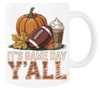 Jinbetee Its Game Day Yall Football Season Mug en Céramique Blanc White Mug Ceraminc Drinking Cup