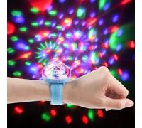 Jindaaudio Montre de Poignet LED Boule Disco, Lumière de Fête Multi-Couleurs Activée par le Son, Silicone, Batterie Rechargeable, Style Moderne, Bleu