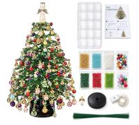 JINDANCL Kit de Sapin de Noël en Perles à Faire soi-même, Arbre de Noël de Table, kit de loisirs créatifs décoratifs, Christmas Craft Gift for Craft Lovers, Cadeaux de fêtes