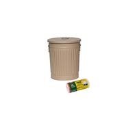 Jinfa Lot de 1 poubelle en métal avec poignées et couvercle + 50 sacs poubelle | Beige | 18L