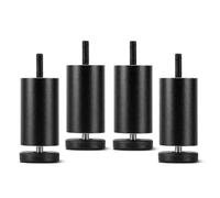 Jinfanshurich Lot de 4 pieds de meubles réglables en hauteur - Filetage M8 - 12 cm - En aluminium - Noir - 20