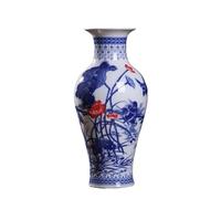 Jingdezhen - Vase en Porcelaine Bleu Et Blanc, Élégant, Os Fin, Pivoine, Décor Céramique, Ornement De Style Peintures Exquises(A4 36cm)