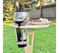 JINGFENG Porte-verres à vin portable pliable pour extérieur, plage, jardin, pique-nique, fête