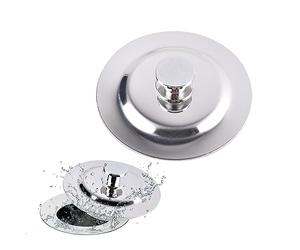 JINGIHE 1PC Bouchon De Baignoire Universel, 42-44mm Bouchon Evier Cuisine, Bonde De Lavabo, Bouchon De Vidange, Filtre Cheveux Anti Bloque, Acier Inoxydable Noir, Adapté Aux Salle De Bain