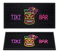 Jingmore Tapis de bar en caoutchouc pour comptoir et barman, Tiki | 30,5 x 15,2 cm, tapis de bar pour cocktails, antidérapant, anti-déversement, thème Tiki, maison, cuisine, bar, cadeau