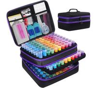 JINGSCROLL Mallette de rangement pour peinture au diamant avec accessoires et outils, organiseur portable et résistant aux chocs avec 240 compartiments, boîte de rangement pour perles et pierres