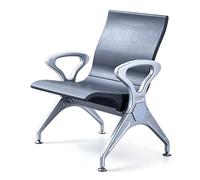 JINGSHIQIAOPL Chaise Salle D'attente Individuel en PU avec Accoudoirs, Chaises de Réception Robuste avec Dossier pour Aéroports, Banques et Hôpitaux, Imperméable(Gray)