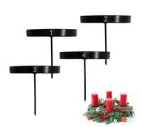 JINGTOPS 4 Pièces Chandelier en Métal,Bougeoir Noir pour Couronne De L'avent,Photophore Noel De 8 Cm,Porte Bougie avec Logo Numéroté 1 2 3 4,Decoration Table De Noel