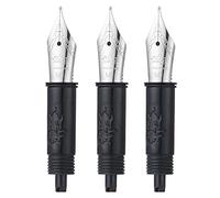 Jinhao 82 Lot de 3 stylos plume à pointe moyenne avec embout noir Argenté Compatible avec les stylos plume Jinhao 82, 88, 95