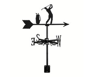 Jinhxofs en Fer Forgé Représentant Un Terrain de Golf et Une Ferme, Indicateur de Direction du Vent pour Chalet, Extérieur, Ferme, Décoration de