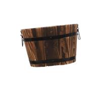 Jinhxofs Jardinières en Bois en Forme de Tonneau avec Trou de Drainage pour Plaques de Fenêtre, Size L