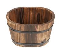 Jinhxofs Jardinières en Bois en Forme de Tonneau avec Trou de Drainage pour Plaques de Fenêtre, Size M