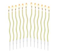 Jinlaili 12PCS Bougie Spirale, Torsadées, pour Mariage et Anniversaire (or)