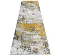 Jinnrug Tapis Longs pour Couloir, Tapis étroit pour entrée de Salon | Tapis court gris jaune pour porte d'entrée et cuisine, 1m/1.5m/2m/3m/3.5m/4m/4.5m/5m/6m de longueur(70×600cm)