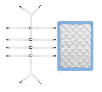 Jinsion Tendeur Drap Housse Élastique,120 cm - 250 cm Attache Drap Housse Réglable,Accroche Drap Housse,Sangle Drap Housse avec Clip en Métal,Fixation Drap Housse pour Draps, Matelas, canapés (Blanc)