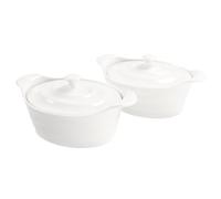 jinsongdafa Cocotte en céramique de 708,7 g avec couvercles, mini cocotte en céramique avec couvercles et poignées, passe au micro-ondes, au lave-vaisselle, au four, 24 cm