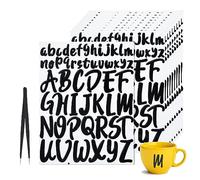 JINTANG 10PCS lettre autocollantes,lettres autocollantes,lettres adhesives,stickers lettres alphabet,pour cartes de vœux tasses valises boîtes aux lettres fenêtres (lettres noires)