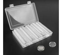 JINXIAN 100 Pièces Capsules de Pièces de Monnaie Ronds de 30 mm Classeur | Monnaie Caisse Monnaie en Acrylique Transparent pour Collecte et Stockage de Monnaie