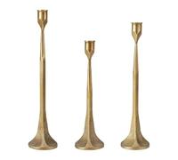 JINXIU-LI Socle pour Bougie Lot de 3 bougeoirs élégants en Forme cône doré Idées de Cadeaux pour Une fête « Mes Coups de cœur(Gold)