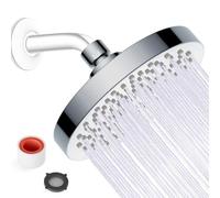 JINYOMFLY Pomme Douche Exterieure, Tete de Douche Pluie Haute Pression, 15CM Ciel de Douche avec Autonettoyante Buses en Silicone, Pommeau de Douche Anti Calcaire