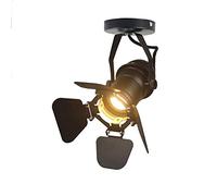 JINYU Retro Industrielle 1 spot Plafonnier en Métal Réglable Noir/Créatif Rétro Orientable Applique Murale Intérieur Vintage Campagne Lampe Murale Industriel Lampe de Mur,Moderne Lampe de plafond