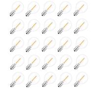 Jiotouhu 1W G40 Ampoule LED, E12 Mini Globe Guirlande Lumineuse Extérieure Ampoules de Rechange Blanc Chaud 2700K LED Edison Filament Ampoule, Incandescence Équivalent 10W - Non Dimmable - Lot de 25