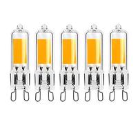 Jiotouhu 5-pcs 2W G9 Culot Capsules COB LED Ampoule 220V 200 Lumen 10W-20W Ampoule Halogène équivalent pour Lustre Lampe de Bureau Applique Murale Blanc Chaud 3000K