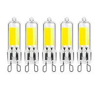 Jiotouhu 5-pcs 2W G9 Culot Capsules COB LED Ampoule 220V 200 Lumen 10W-20W Ampoule Halogène équivalent pour Lustre Lampe de Bureau Applique Murale Blanc Froid 6000K