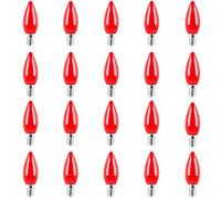 Jiotouhu ampoule e14 led, ampoule rouge, 1W équivaut à une lampe halogène de 10W, couverture en plastique, non dimmable, pour l'extérieur intérieur string mariage fête bar ambiance décor, Lot de 20