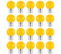 Jiotouhu Ampoule LED Couleur B22 2W, Équivalent Incandescence 20W, 240LM AC 220V-240V B22 Baïonnette Ampoules Guirlande Couleur LED Ampoules, Ampoule G45 Mini Globe, jaune, Lot de 20
