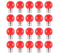 Jiotouhu Ampoule LED Couleur B22 2W, Équivalent Incandescence 20W, 240LM AC 220V-240V B22 Baïonnette Ampoules Guirlande Couleur LED Ampoules, Ampoule G45 Mini Globe, Rouge, Lot de 20