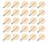 Jiotouhu Lot de 25 Ampoule E12 LED remplacement Globe G40 Guirlande Guinguette Décorative Ampoules Style Edison Rétro Lampe - Blanc Chaud(2200K) 230V - 25 Pack